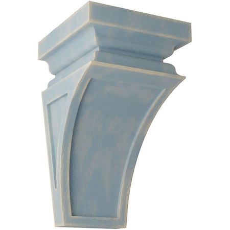 3 1/2W X 3 3/4D X 6H Mini Nevio Wood Vintage Decor Corbel, Driftwood Blue